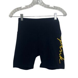 Pink Victorias Secret Biker Shorts Athletic Stretch Womens Small Black Yoga